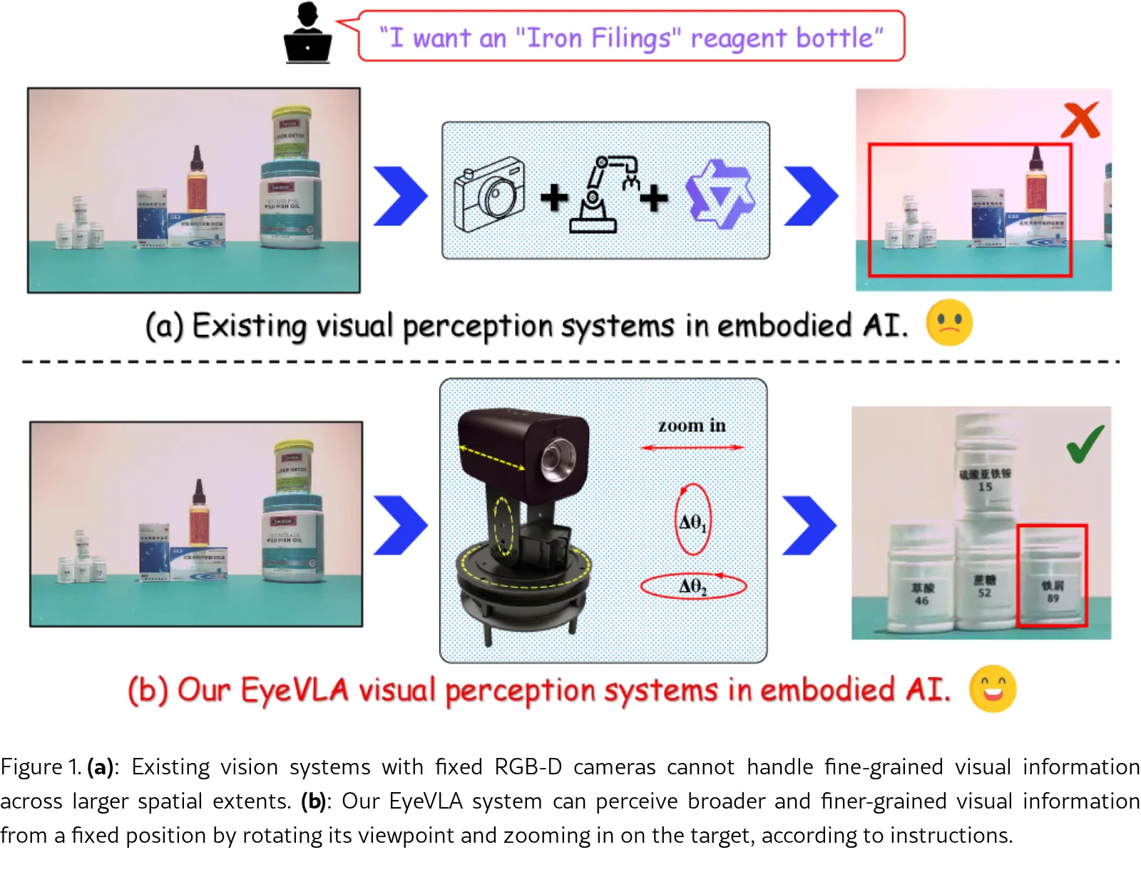 Look, Zoom, Understand: The Robotic Eyeball for Embodied Perception