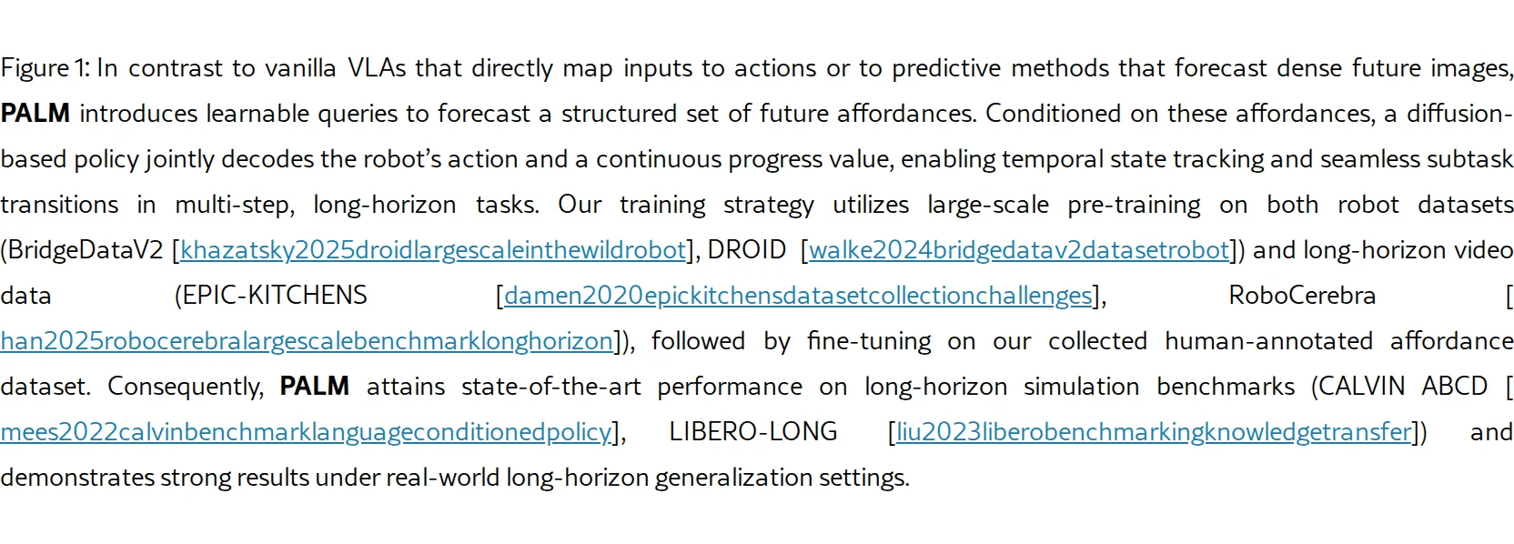 PALM: Progress-Aware Policy Learning via Affordance Reasoning for Long-Horizon Robotic Manipulation